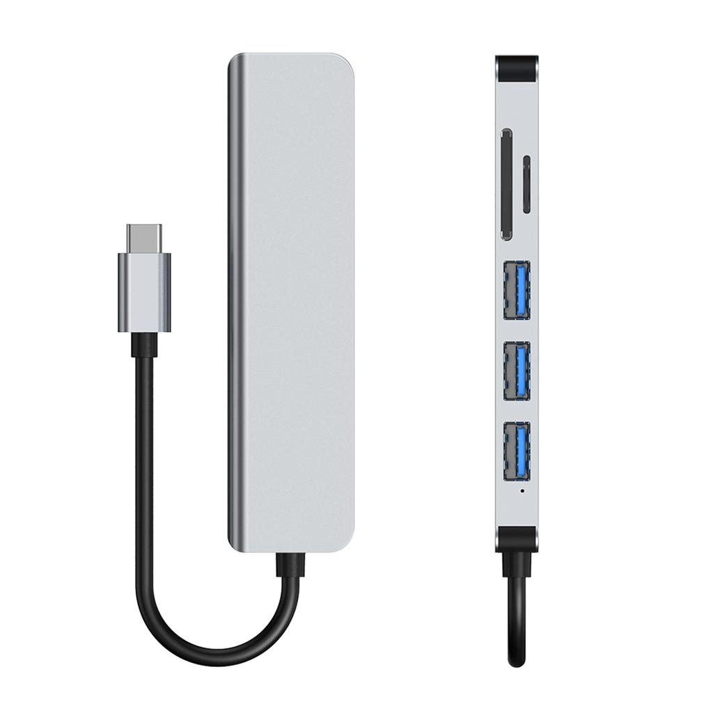 6 в 1 USB-C Type C HD Выход 4K USB 3.0 HD Адаптер ХАБ Многофункциональная Док-станция