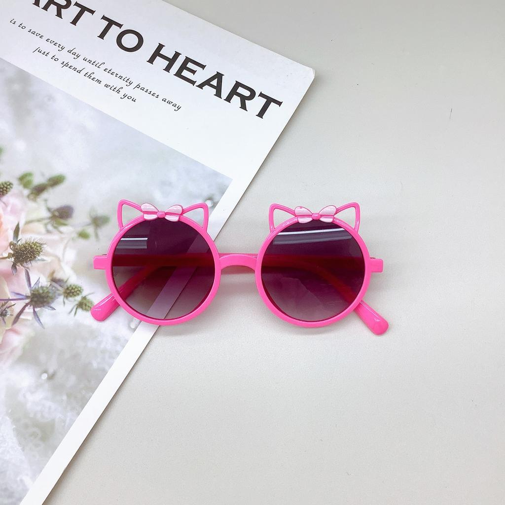 Bow Cute Girls Sunglasses Sun Protection Uv Protection Children'S Sunglasses Eye Protection Sunshade Boys Glasses