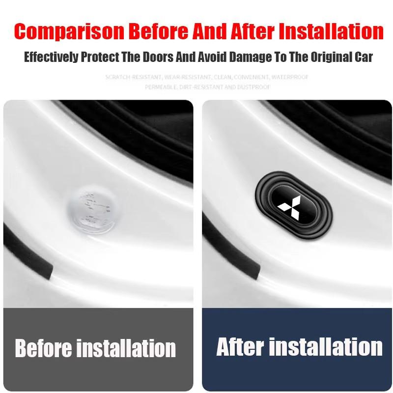 For Mitsubishi Eclipse Galant Mirage L200 Xpander Triton Colt Pajero Car Door Silicone Mat Anti Shock Pad Stickers Accessories