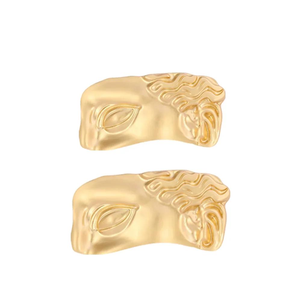 Модный дизайн, преувеличенная половина человеческого лица, броши для женщин и мужчин, золотистого цвета, металлические булавки, повседневные украшения для вечеринок