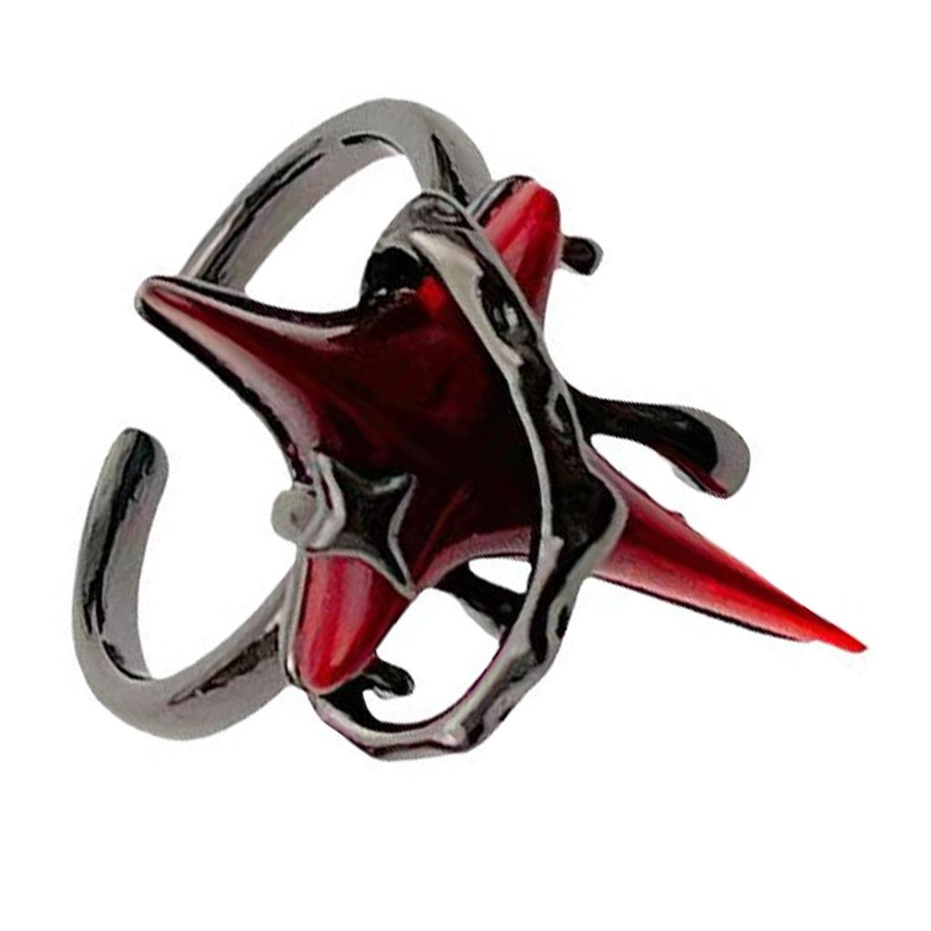 Кольца для свиданий Кольца на пальцы регулируемого размера в форме звезды Готические открытые кольца Украшения для пальцев Подходят для вечеринок и повседневной носки