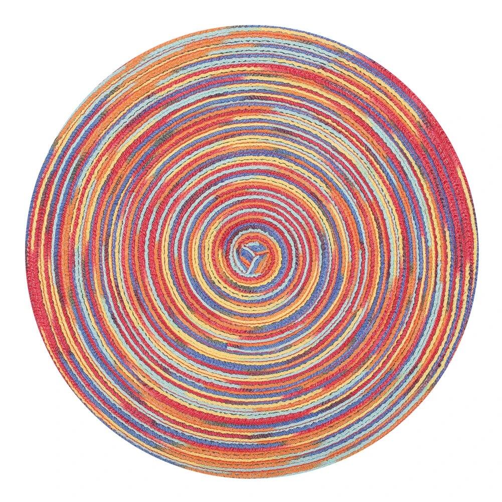 6 шт. плетеные круглые коврики для кухонных обеденных столов, дорожка для обеденного стола, теплоизоляция, нескользящие моющиеся салфетки, рождественские коврики для стола, украшение для дома, подставка для подставок