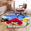 Custom Name Angry Birds Printed Round Rug Carpet Chair Rug Area Rug Entryway Doormats,for Office Chair Living Room Bedroom Kitchen Room.