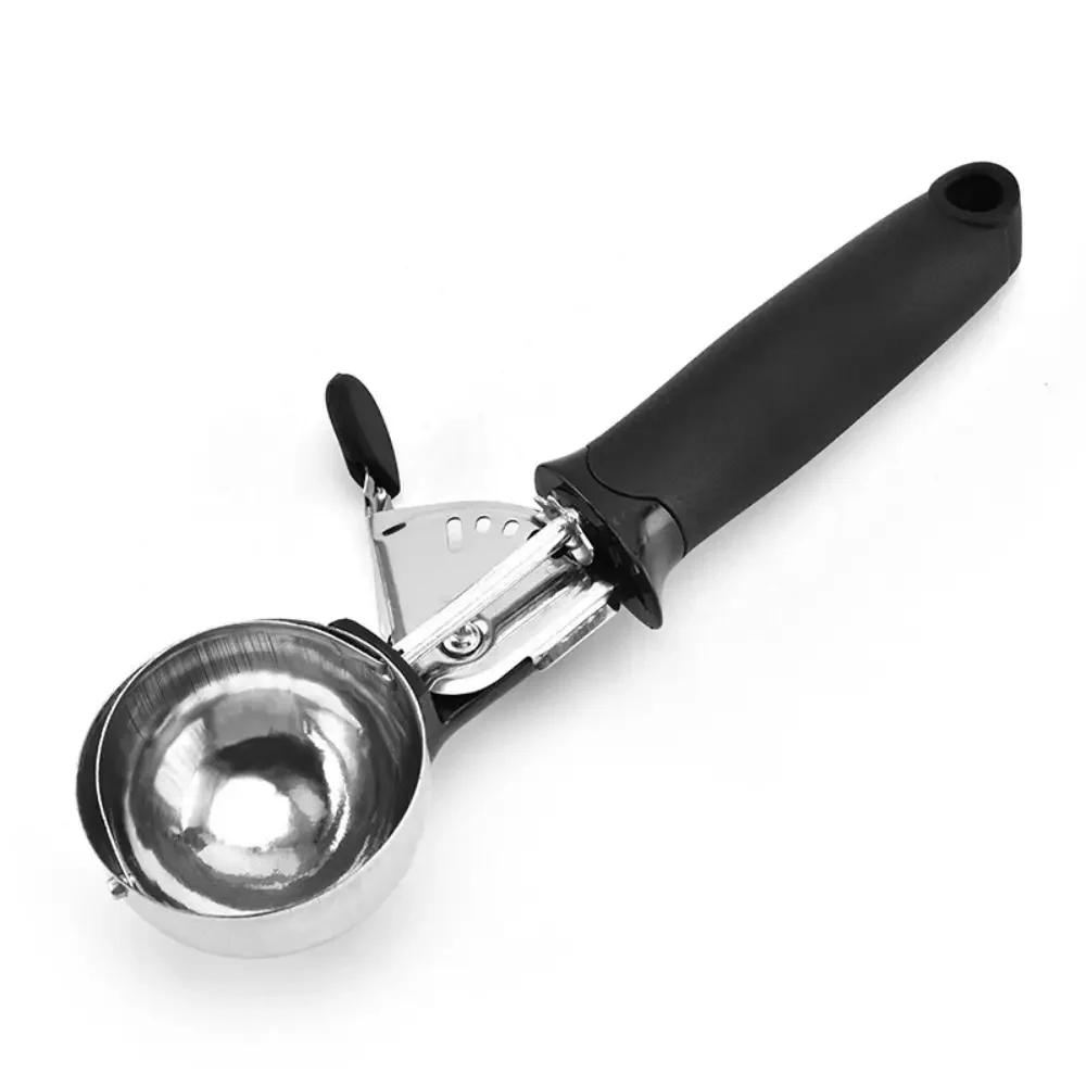 Ice Cream Scoop with Trigger Fruit Scoop with Comfort Grip Handle Stainless Steel Ice Cream Scoop for Home Ice Cream Tool