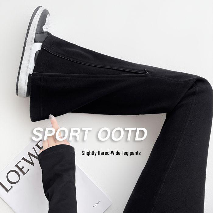 Женские утягивающие брюки для йоги с высокой посадкой и микроклешем, на флисовой подкладке, на молнии - Осенне-зимний тренд