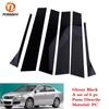 6Pcs Car Pillar Posts Side Window Cover Trims Glossy Piano Black Stickers for VW Jetta MK5 Sedan 2006 2007 2008 2009 2010