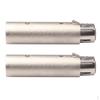 2 Pieces Zinc Alloy 3 Pin Male To 5 XLR Female Audio Adapter Connector