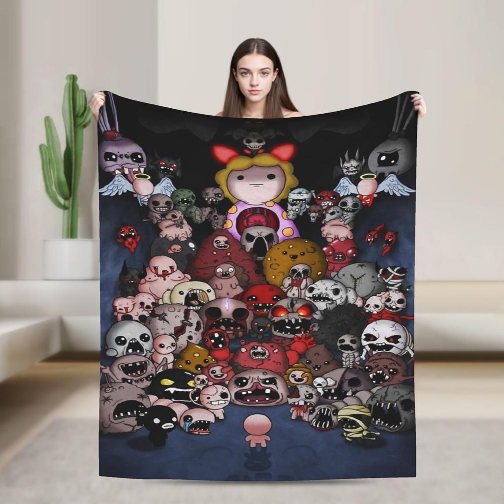 The Binding of Isaac Blankets Flannel Print Portable Lightweight Thin Throw Blankets for Bedding Outdoor Rug Piece
