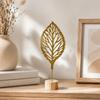 Flower Miniature Figurines Metal Art Ginkgo Leaf Ornament Desktop Ornaments  Office Desktop