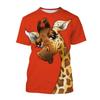 Fashion Funny Cartoon Animal Giraffe Graphic T Shirts For Men Summer Trend Casual Cute Harajuku Printed Round Neck Short Sleeve