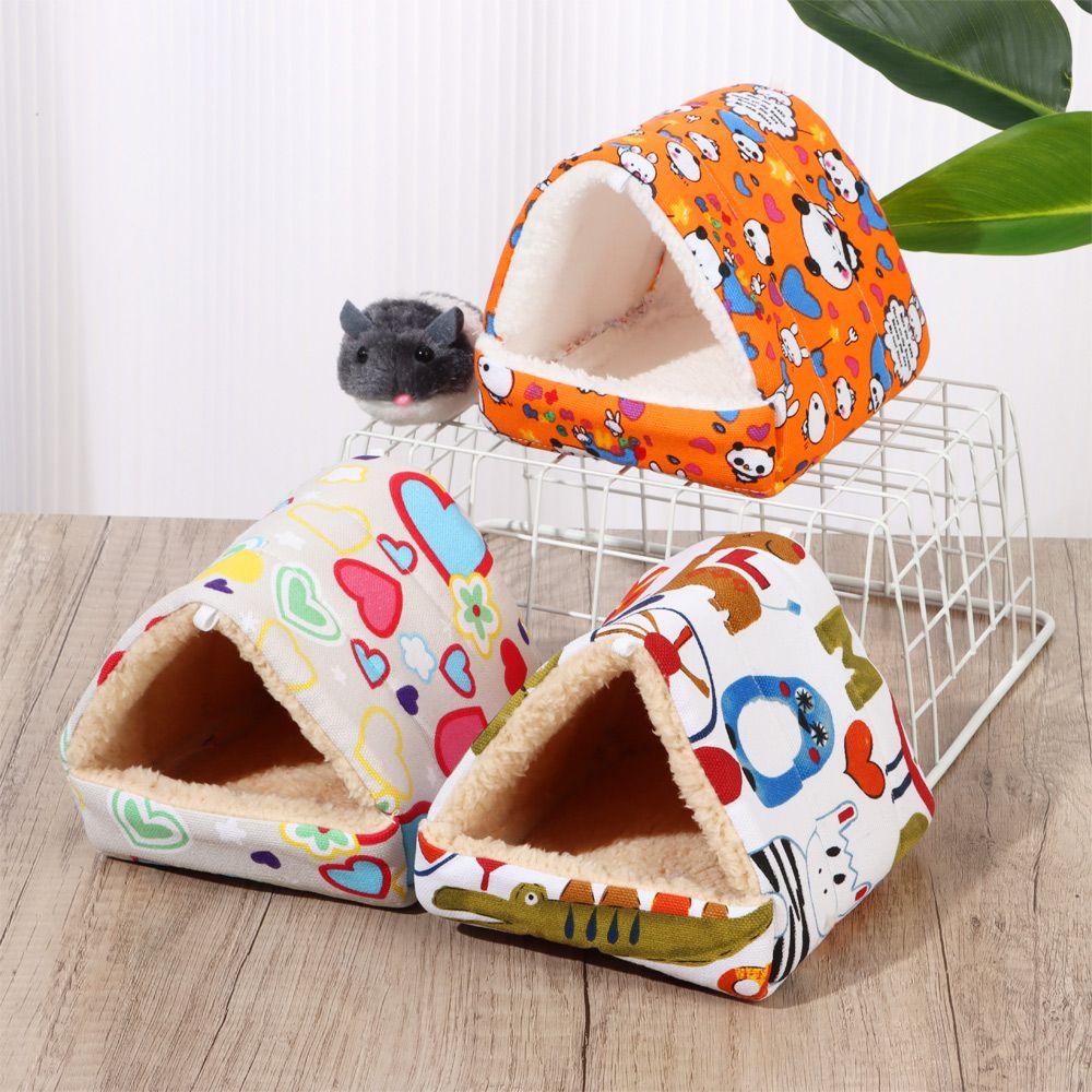 Comfortable Winter Semi-closed Warm Mat Guinea Pig Nest Hamster House Small Animal Sleeping Bed