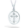 [R1665] - Silver 'Cross' Pendant (rhodium) - 14x13mm