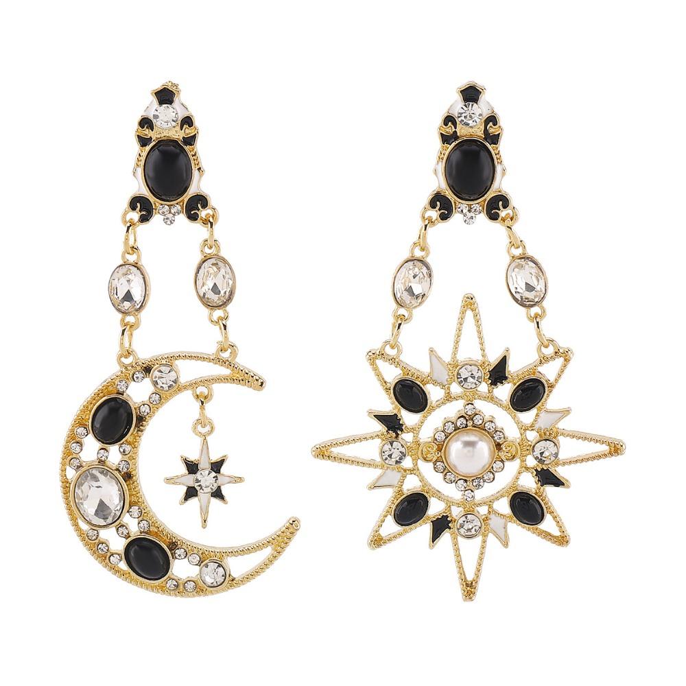 Minority Design Dangle Earring Medieval Style Crystal Earrings Cute Sun&Moon Earrings Party