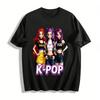 Трендовая повседневная свободная футболка с принтом K-pop женской группы, короткий рукав, для девушек-подростков, из чистого хлопка