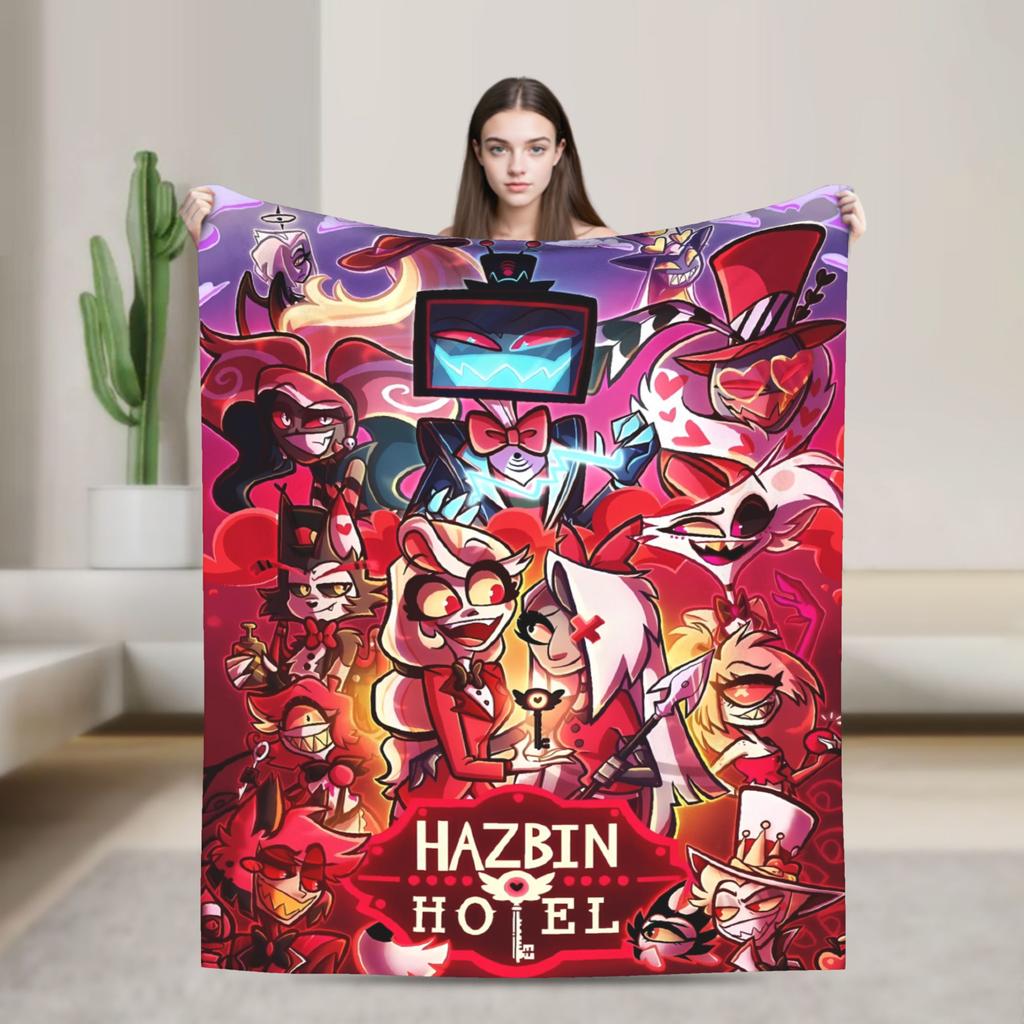 Vox Alastor Hazbin Hotels Blanket Super Soft Graphic Plush Throw Blanket For Girls Boys Living Room Flannel Bedspread Bed Cover