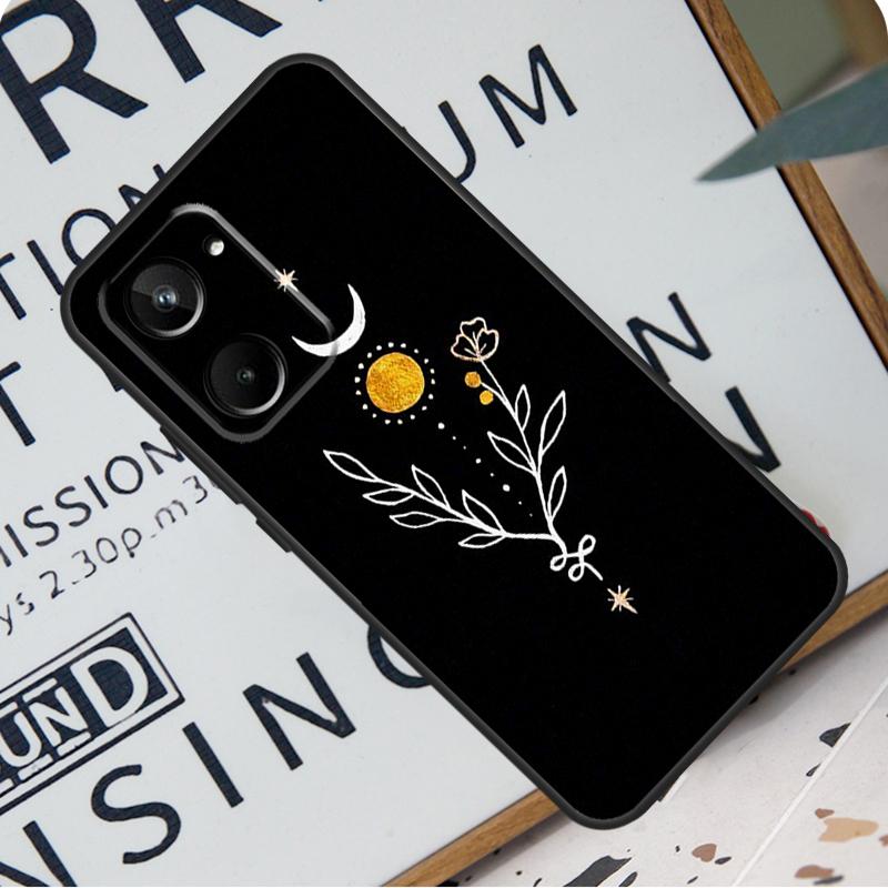 Цветы Солнце Луна Для Realme 12 Pro Plus 9 10 11 GT5 C51 C31 C67 C55 C53 C35 C33 C30 C21Y C25s GT Neo 6 Чехол