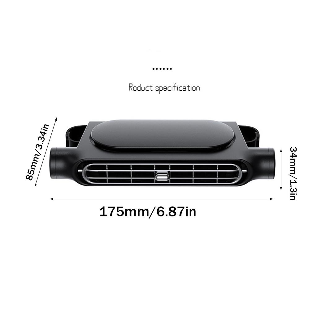 New Car Seat Fan 3000mAh Charging High-power 3-speed Car Cooling Fan Used For Rear Seat Ventilation Portable Car Fan Comfortable For Summer Trave