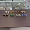 High Version of The Four-leaf Clover Mini9mm Earrings Female 18k Light Luxury Ins Fashion Exquisite Hundred Matching Earrings
