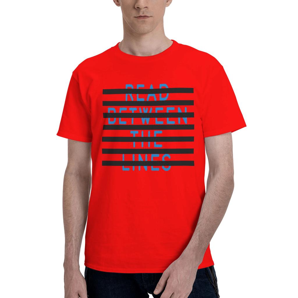 1 Piece Blue Funny Graphic 100 Cotton Tshirt Read Between The Lines Tops Tees For Unisex