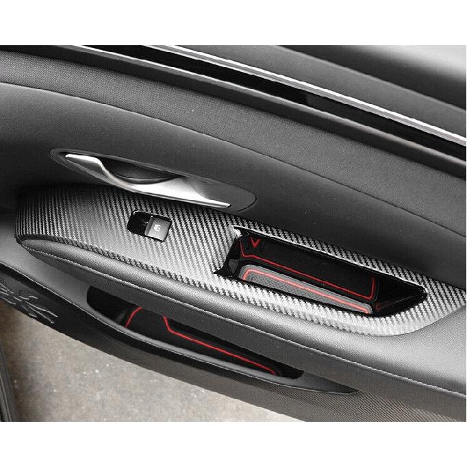 Carbon Fiber 2022-2023 Switch Panel Sticker For Hyundai Tucson Door Window Lift