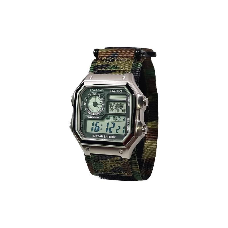 Casio Кастомизированные часы модифицированная серия корпус из нержавеющей стали AE-1200WHD-1A модифицированная-Серия Xingsu Moyu Кварцевые нейлоновый ремешок MiCaiSeBiaoDai