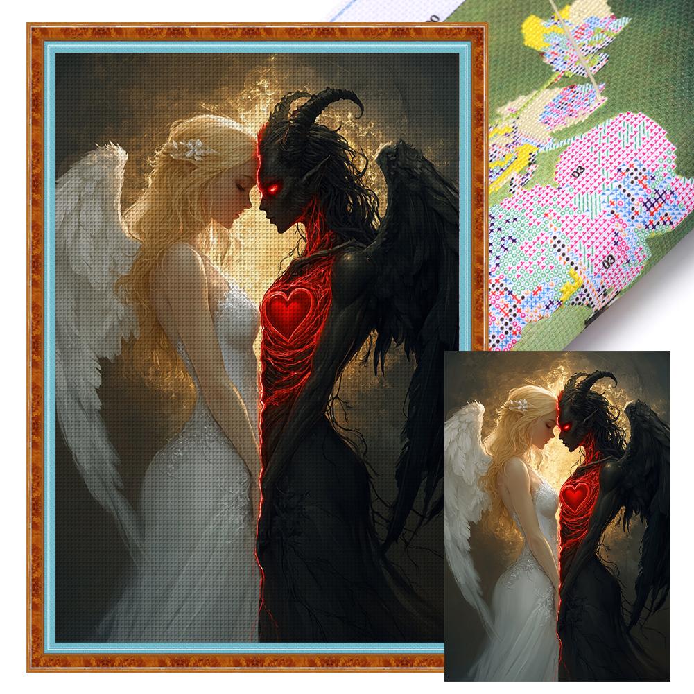 Full Embroidery Eco-cotton Thread 14CT Printed Girl Cross Stitch Kit Art