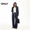 ONLY Women's Relaxed Fit Color-block Waist Straight-Leg Casual Pants