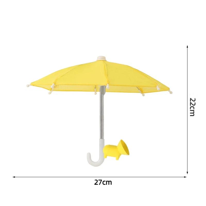 Mini Waterproof Phone Umbrella 1Pcs Anti-UV Sun Shade Clip On for Outdoor Live Streaming Selfie Camping Activities