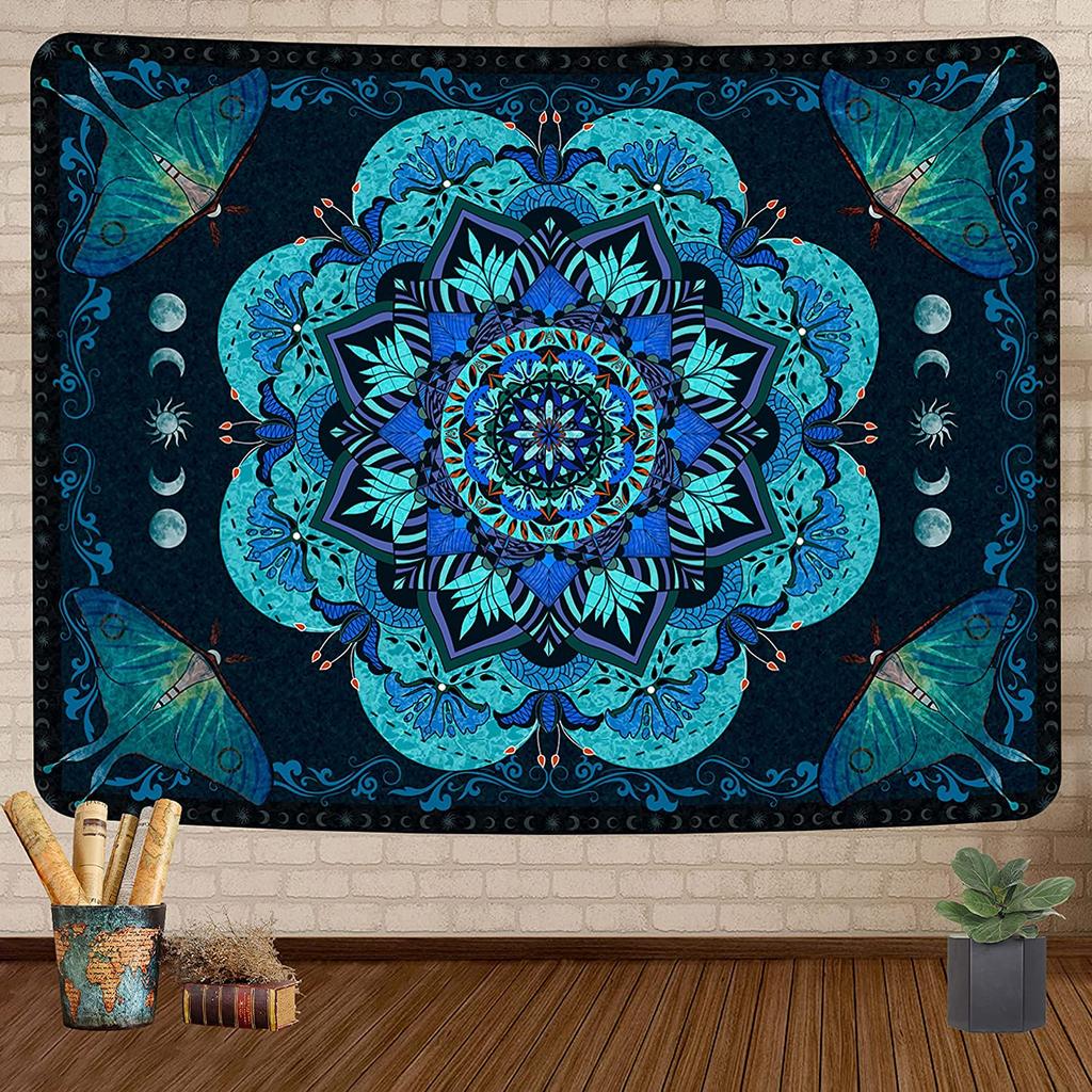 Мандала Гобелен Декор Комнаты Эстетические Богемные Гобелены Готический Солнце И Луна Мотылек Бохо Настенный Готический Хиппи Домашний Декор