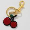 Trendy Cute Cherry Strawberry Oil Dripping Bow Keychain Pendant Phone Chain Bag Hanging Backpack Decoration Keyring Gift
