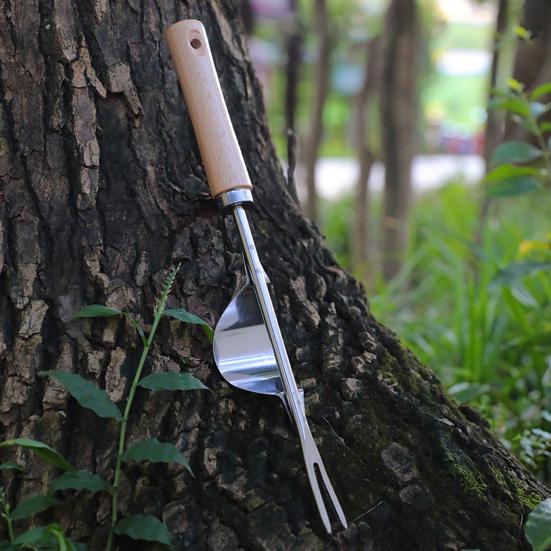 Из нержавеющей стали для удаления сорняков, садовый ручной прополочник, ручной прополочник с деревянной ручкой для двора, газона, фермерского инструмента для прополки