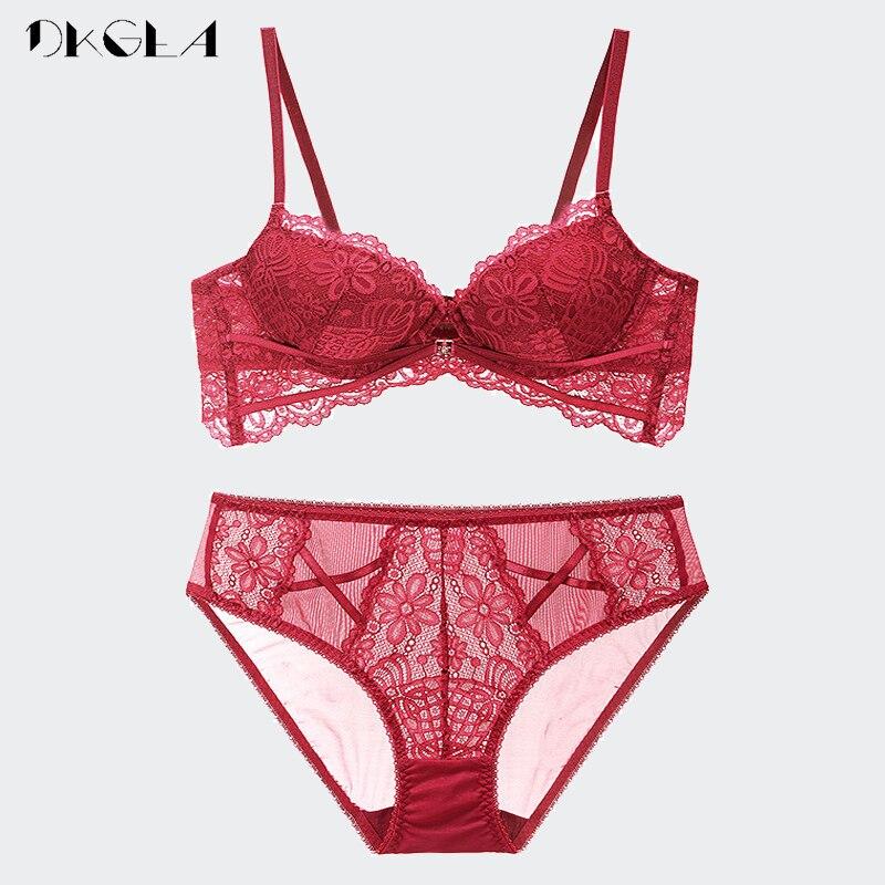 DKGEA Модный кружевной бюстгальтер с вышивкой и пуш-ап, женское сексуальное нижнее белье, чашка CD