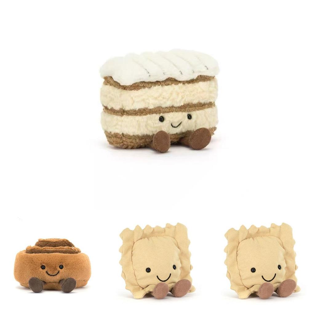 Плюшевая игрушка-тарт с сыром, клубникой и лимоном для детей и коллекционеров