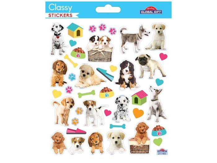 Autocollants - Chiots et leurs accessoires - Paillettes