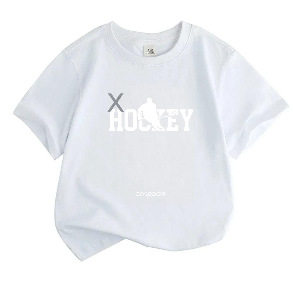 Unisex Kids Boys Girls 100% Cotton Crew Neck Short Sleeve T-Shirt, Cool Ice Hockey Graphic Casual Lightweight Tee for Children Daily Sports Outdoor We