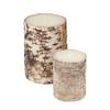 Dulton Birchwood Log Candle Medium Creates a Natural Warmth Candle Made of White Birch Height 15cm Diameter 10.5cm XR23-0579M