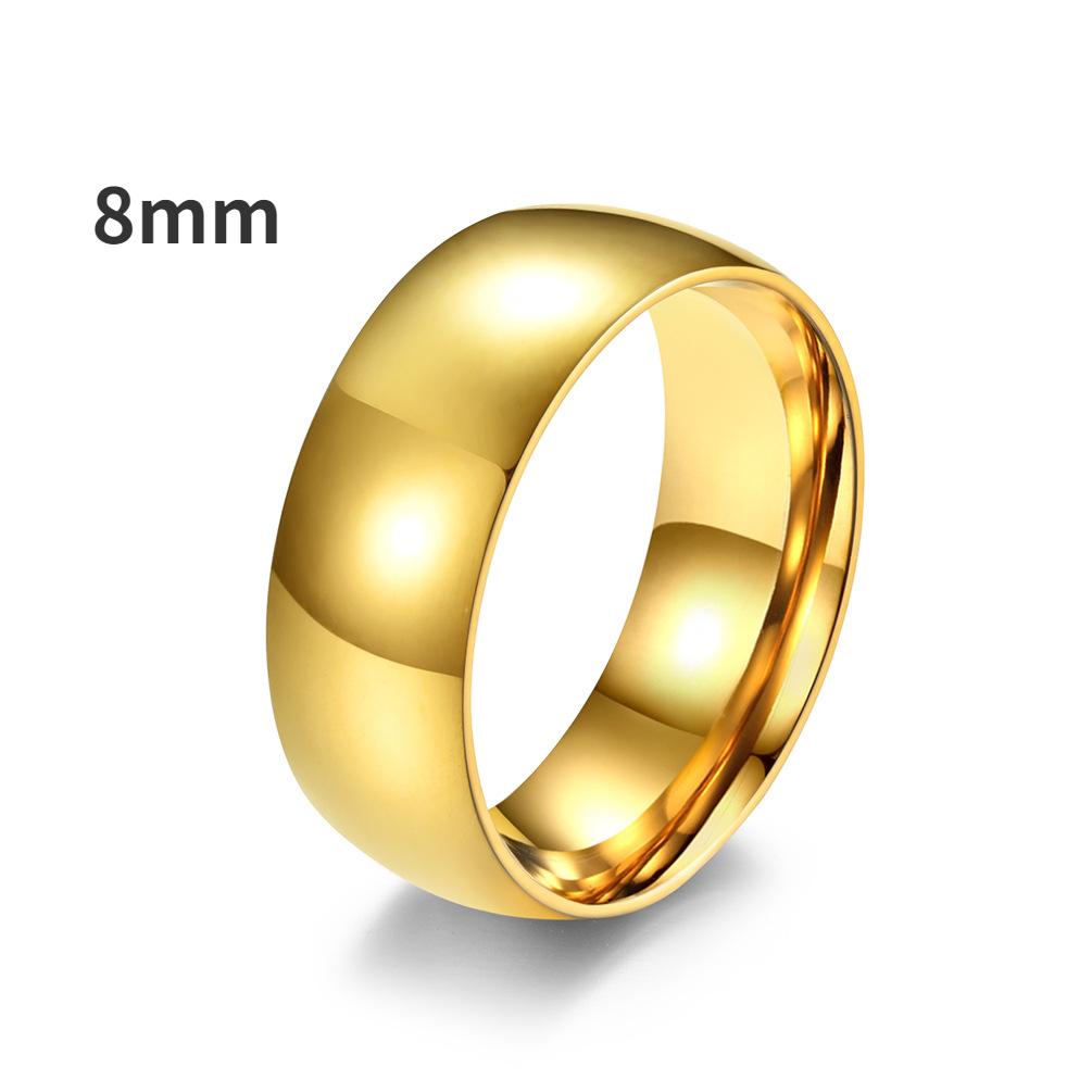 Простые обручальные кольца из блестящей титановой стали для мужчин и женщин, зеркальное кольцо с одной поверхностью, ювелирное изделие для пары, подарок