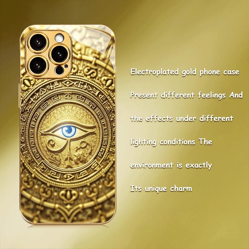 Golden Eye of Horus Print fashion phone cases For iphone 17 case Glass Phone Case for iPhone 17 16 15 14 13 12 11pm Pro Plus