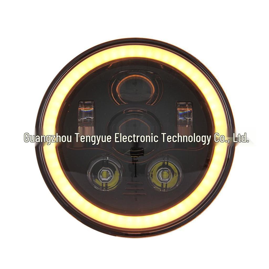 45 Вт 7-дюймовая светодиодная фара полного круга для Jeep и Harley с белым/желтым ДХО, дальним и ближним светом