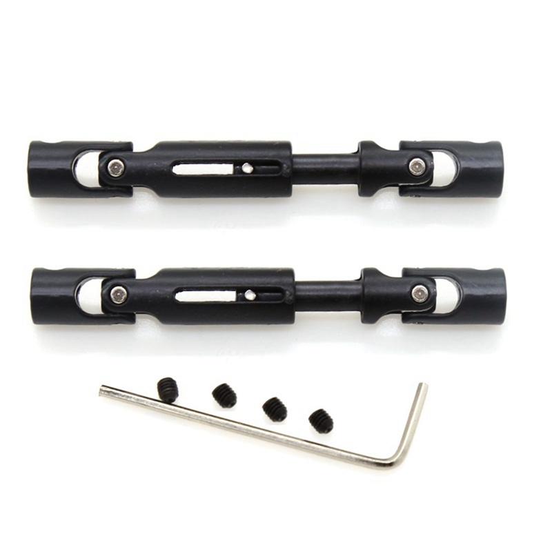 New 2Pcs Metal Universal Drive Shaft for WPL D12 C14 C24 B16 B36 B24 MN D90 MN99S Henglong RC Car Upgrade Parts