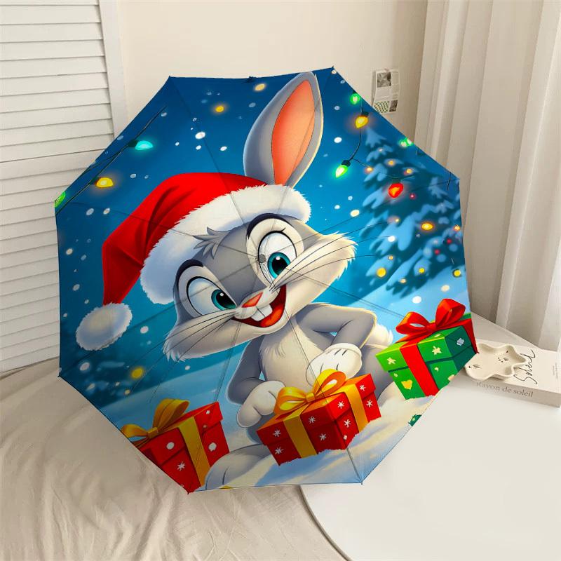 1PC Warner Christmas rabbit Automatic Open/Close Umbrella with Windproof, 97-Rib Sturdy Canopy, Durable Ribs1314A