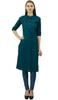 Phagun Cotton Plain Kurti Tunic Mandarin Collar Ethnic Casual Kurta Blouse