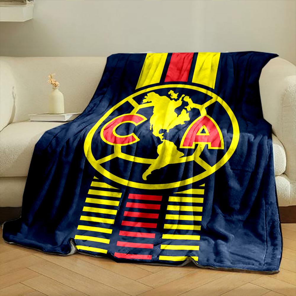 Yellow map in a circular grid with "C" and "A" letters, striped background. for all seasons blanket lunch break throw gift