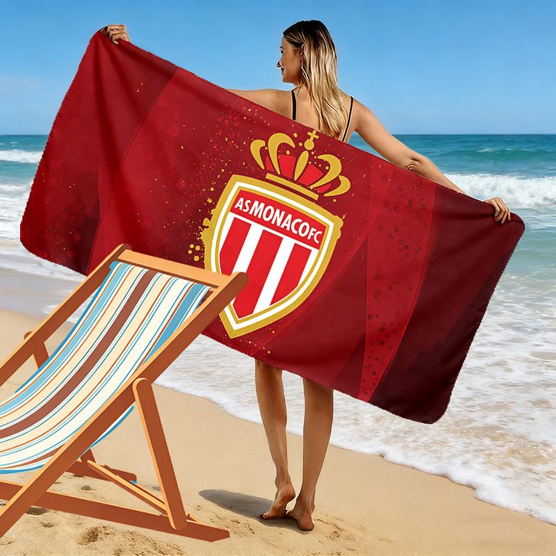 Пляжное полотенце с принтом AS Monaco, Большое мягкое быстросохнущее полотенце для пляжа, кемпинга, плавания