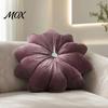 Flower Shaped Sofa Pillows Throw Pillow, 18 Inch Decorative Floral Cushion, Velvet Round for Couch Pillow with Rhinestone Accent Bed Chair Comfortable