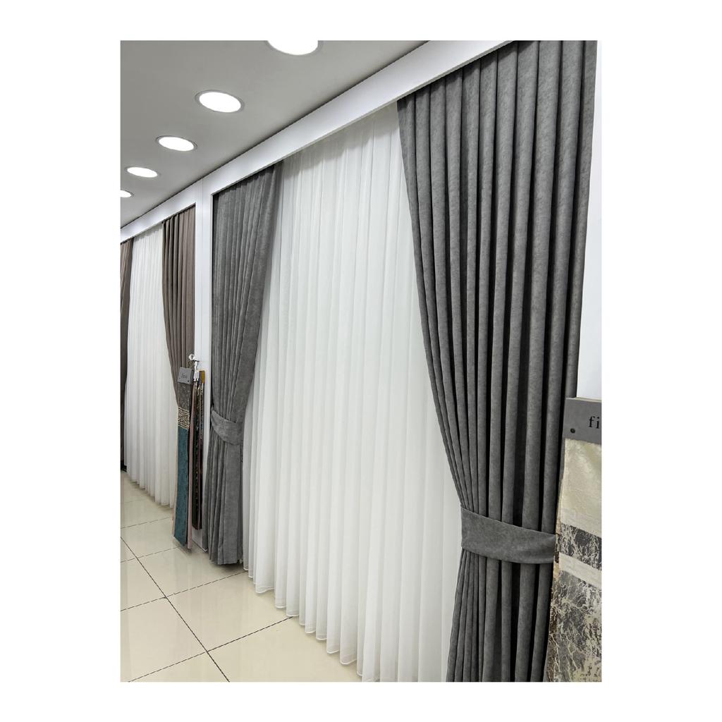 Бамбук Серебристый Тюль 1/3 Частые Оригинальные Трубки Плиссированные