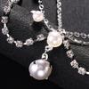 Full Rhinestone Head Chain Headpiece Pearls Tassel Crystal Meshes Headbands  Hair Accessories