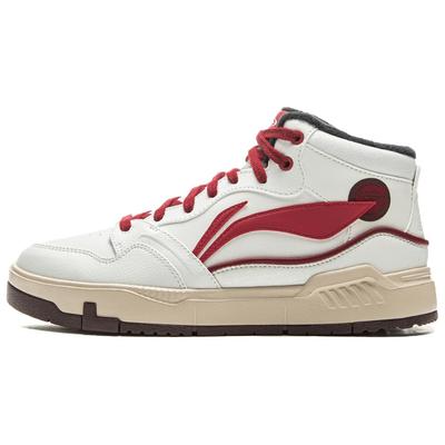 Li Ning Common 80s Mid Ретро Универсальные Простые Прочные Дышащие Высокие Кеды Женские Кроссовки AGCV408-3