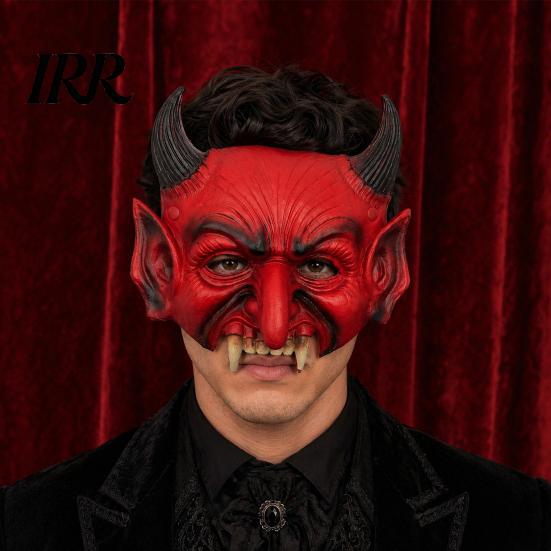 Halloween Devil Masque Demon Foam Masque, Red Scary Half Face Creepy Party Prop for Cosplay, Costume, Masquerade Accessories Dark Atmosphere Decor
