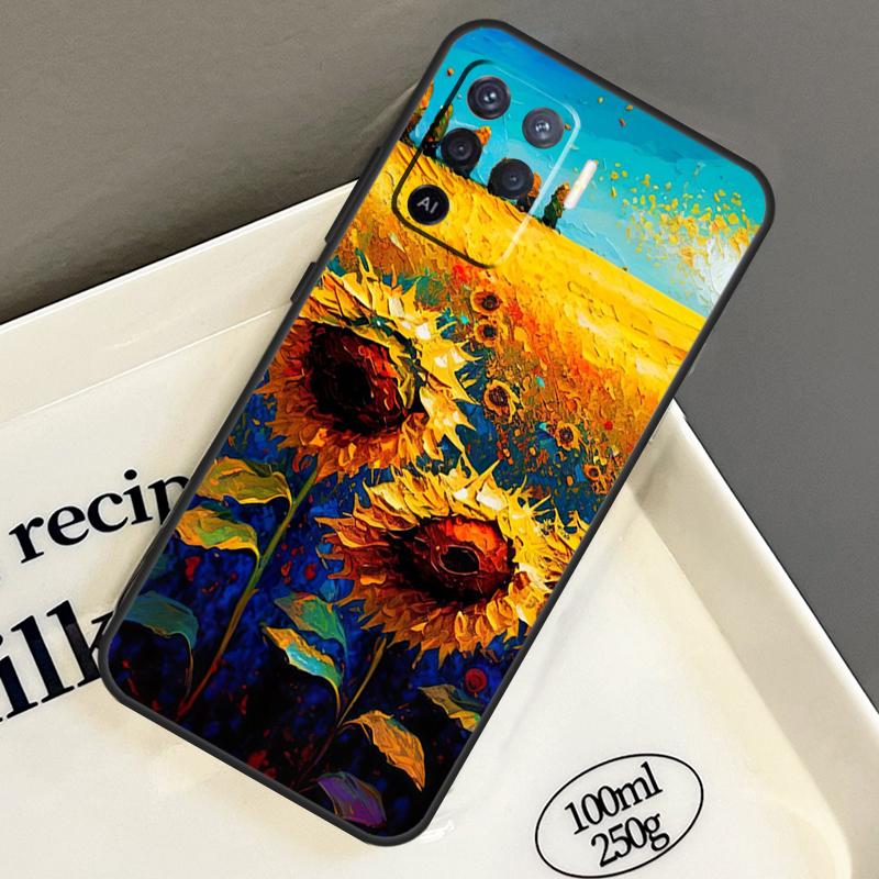 Beautiful Yellow Sunflower For Oppo A17 A15 A16 A18 A94 A74 A54 A38 A58 A78 A98 A40 A60 A80 A76 A96 A57 A77 A5 Pro Case